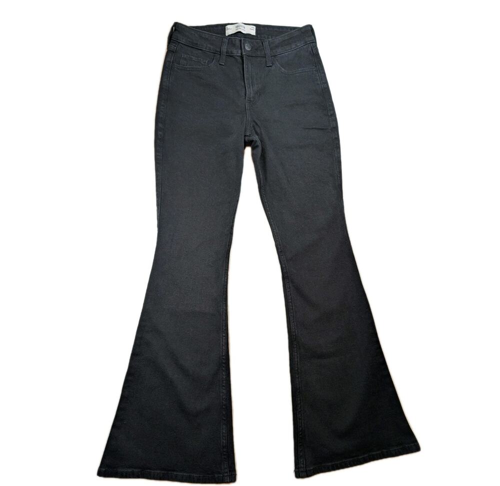 Hollister High Rise Flare Jeans Women's 2R Dark Wash Extreme Flare Denim